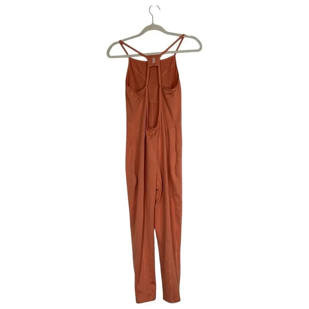 FREE PEOPLE Movement Side to Side Jumpsuit Athletic Size Medium Orange Active